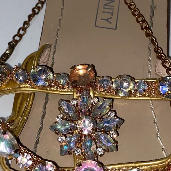 Lily Vanity Rhinestone Thong Sandals 38 - Picture 4 of 5